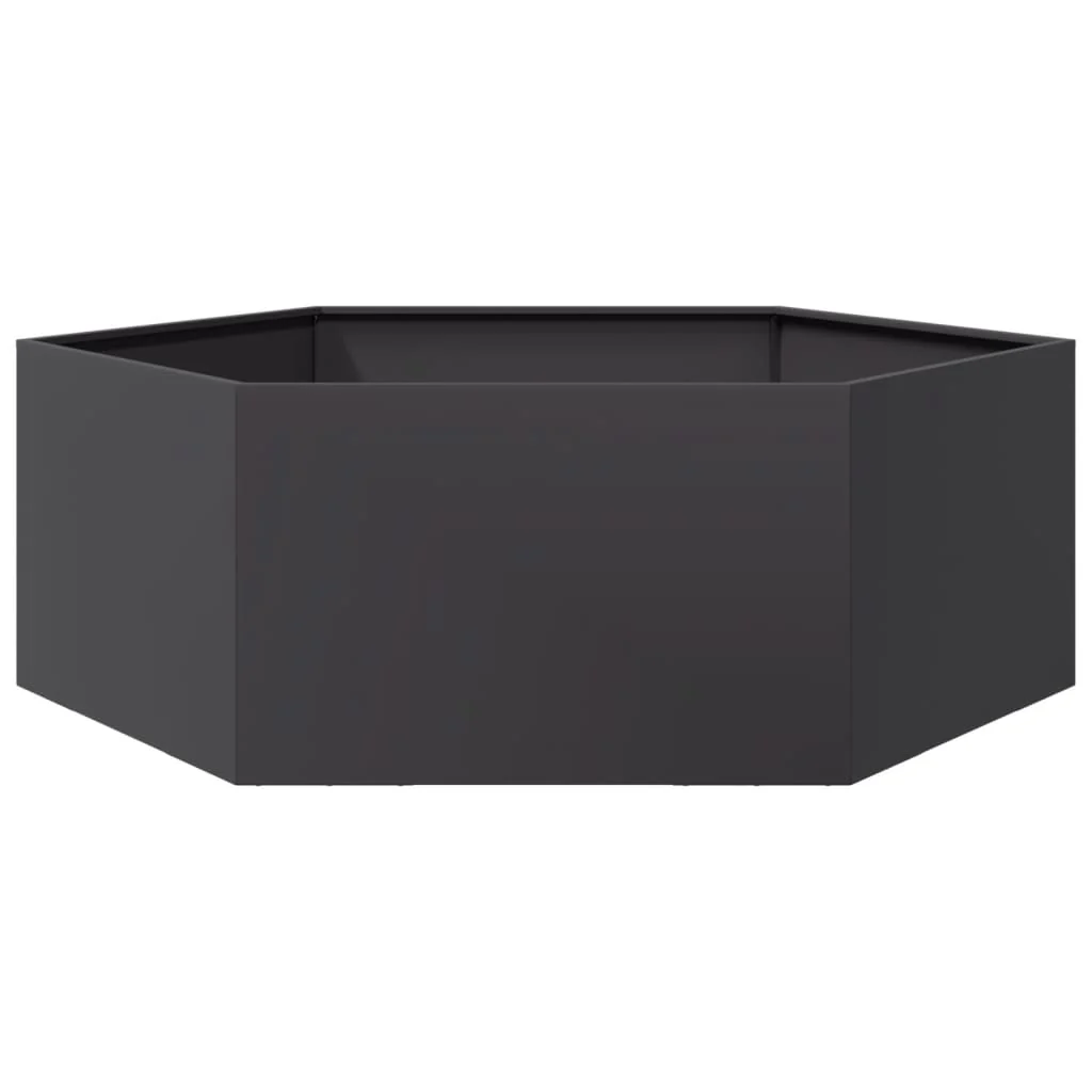 Jardinera Hexagonal Acero Negra 138x120x45 Cm - Image 7