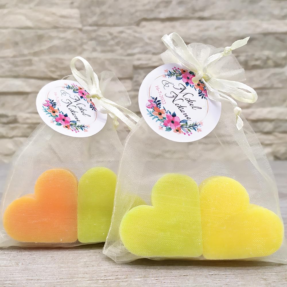 100 Sabonetes Aromáticos Em Forma De Coração - Lembrança Para Convidados De Eventos - Sabonete De Glicerina Com Aroma A Toranja - Image 6