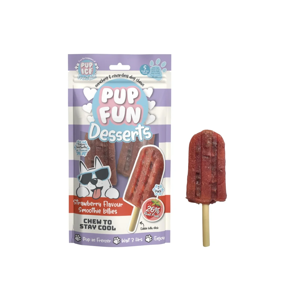 2 Helados Snack Pup Ice Polo Smomthie De Fresa 2 X 60g - Image 2