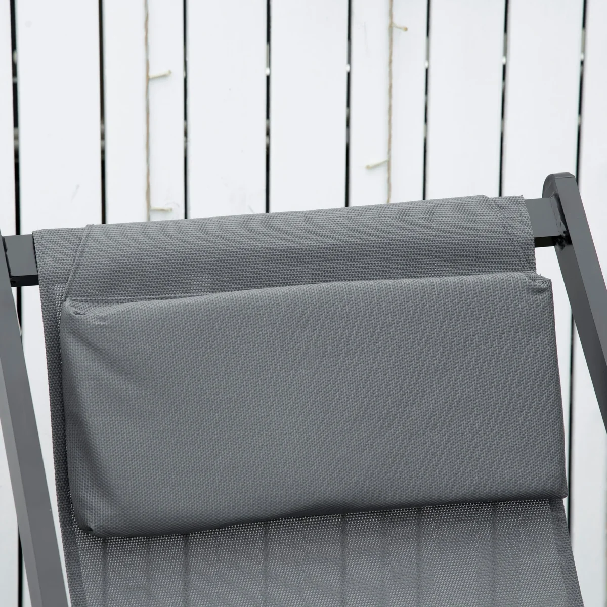Outsunny Conjunto De 2 Tumbonas Plegables De Aluminio 58x96,5x91,5 Cm Gris - Image 5