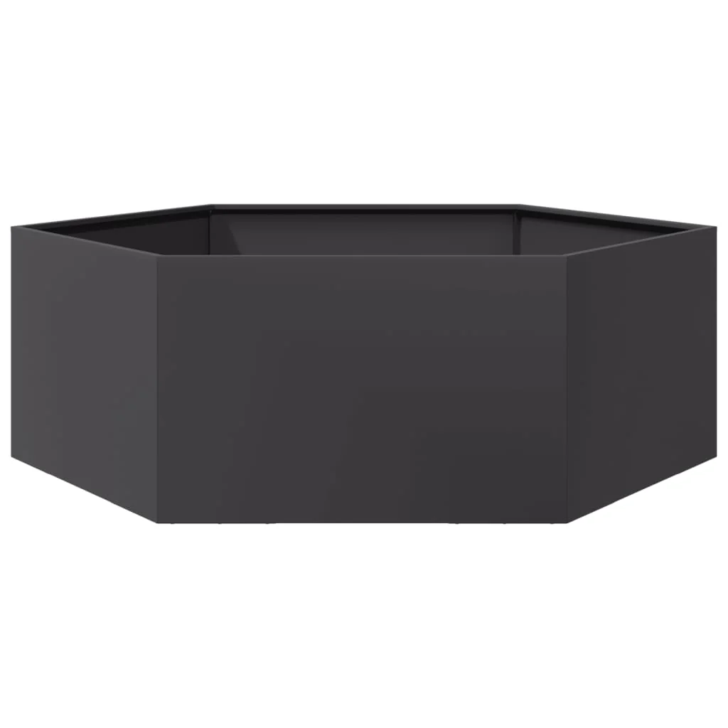 Jardinera Hexagonal Acero Negra 138x120x45 Cm