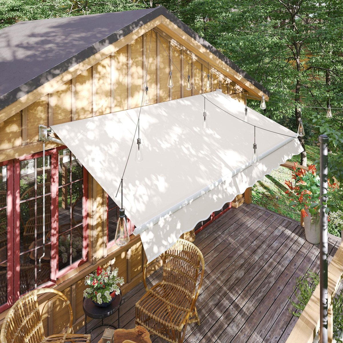 Outsunny Toldo Manual Retráctil Con Manivela 200x295 Cm Protección Solar Uv50+ - Image 3