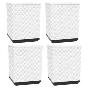 Jardineras 4 Unidades Polipropileno Blanco 30x30x37 Cm