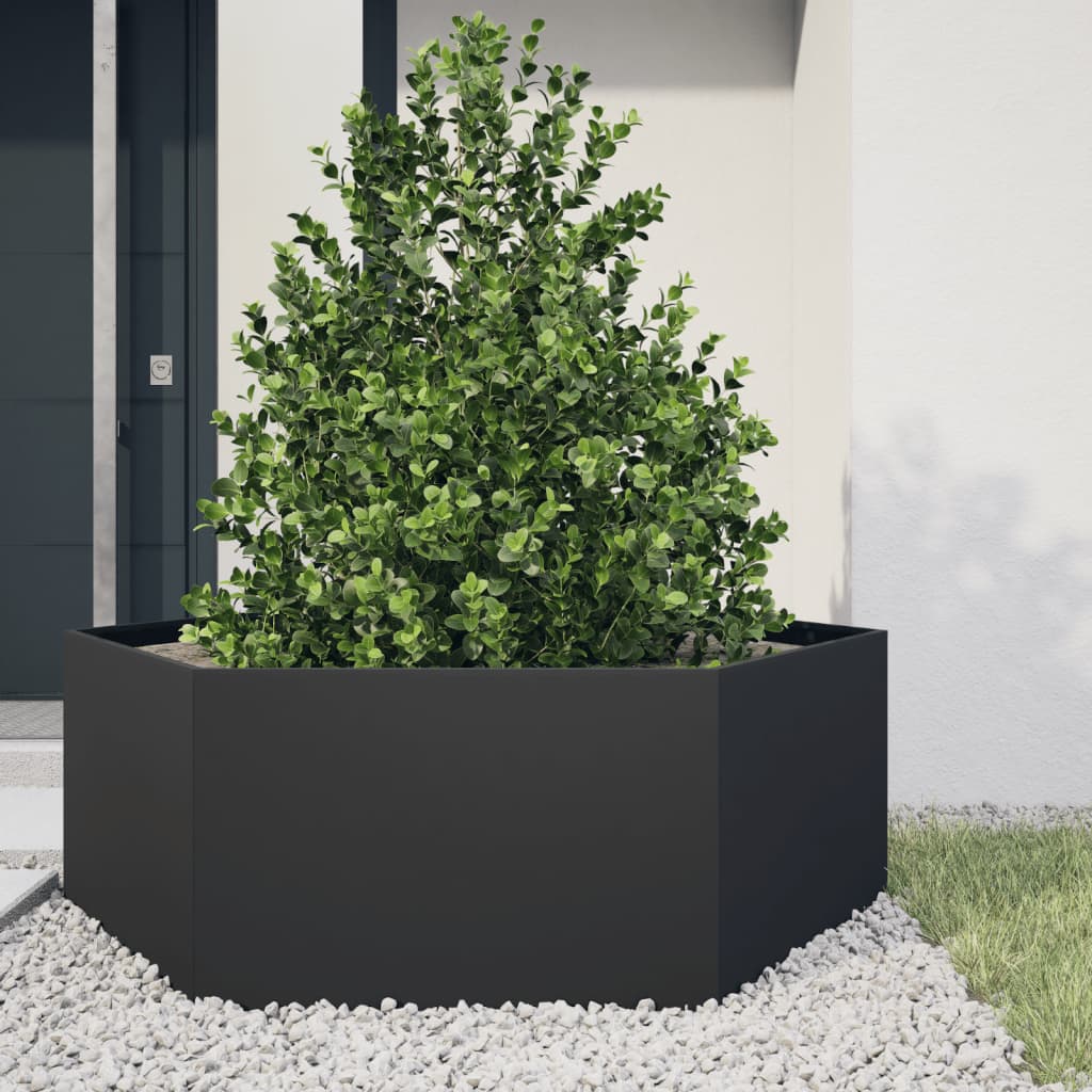 Jardinera Hexagonal Acero Negra 138x120x45 Cm - Image 3