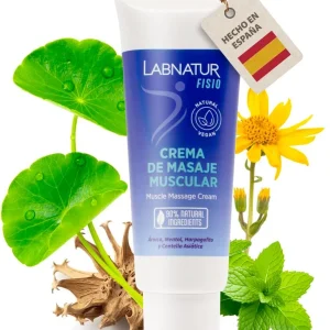 Creme de Massagem Muscular Labnatur Fisio 125 ml | Preparação e Recuperação | Árnica e Mentol | Refrescante | Vegano