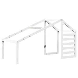 Techo De Cama Infantil Madera Maciza Pino Blanco 188x82x113 Cm