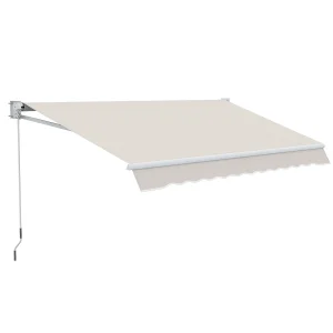 Outsunny Toldo Manual Retráctil Con Manivela 200x295 Cm Protección Solar Uv50+