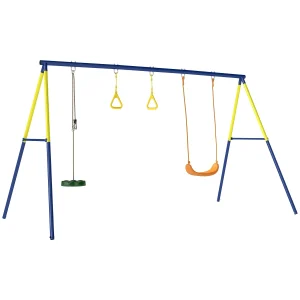 Aiyaplay Columpio Infantil 3 En 1 Clásico Y De Pie Y Aros De Gimnasia Multicolor