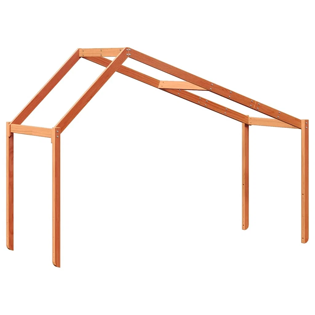 Techo De Cama Infantil Madera Maciza Marrón 203x80,5x142 Cm - Image 7