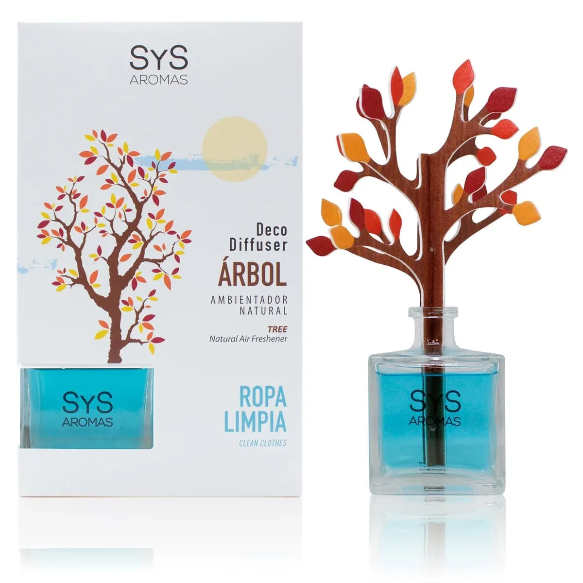 Ambientador Difusor Árvore Roupa Limpa Deco Diffuser SYS Aromas 90 ml | Aroma Fresco e Limpo | Relaxante