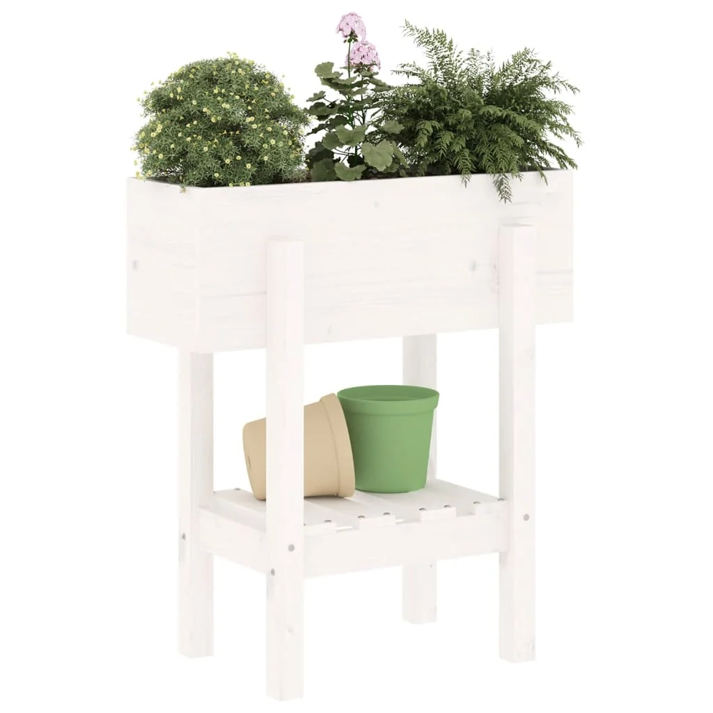 Jardinera Madera Maciza De Pino Blanco 62x30x69 Cm - Image 4