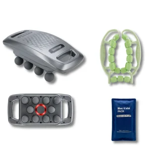 Cofre De Recuperação Muscular – Pistola De Massagem + Rolo Muscular 360° + Pack De Gel Quente/frio Anti-dor